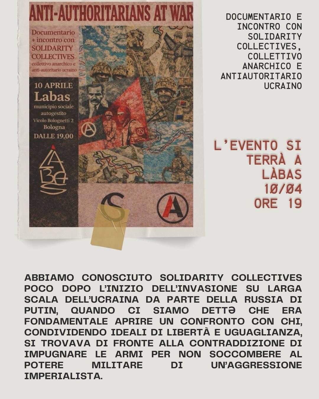 “Anti-authoritarians at war” [Bologna 04/10]