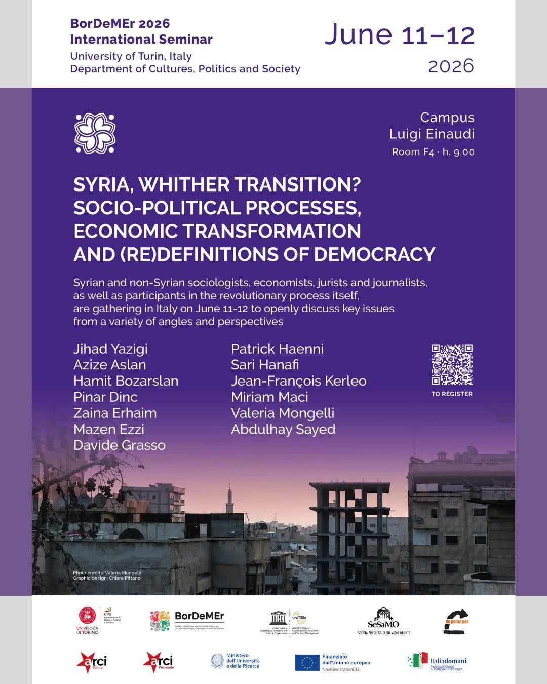 Seminario internazionale “Siria, quale transizione?” 11-12 giugno [Torino e online]